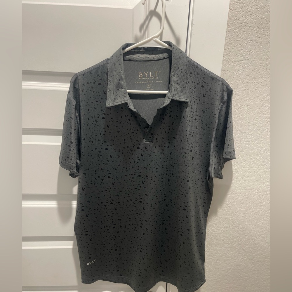 Bylt Men’s Performance Polo Shirt Gray Size M Short Sleeves